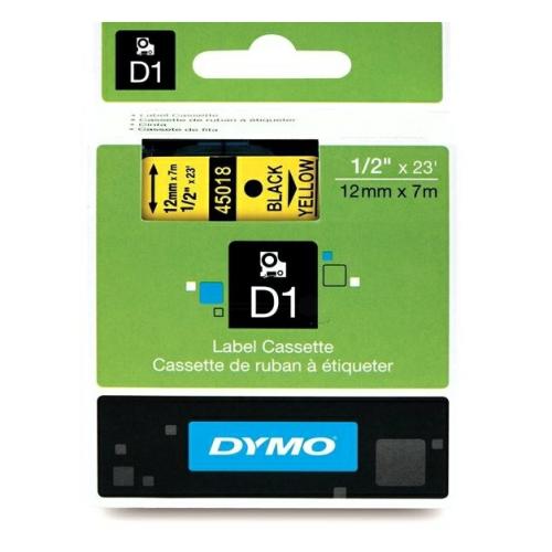 Dymo etikety černá na žlutý (45018 / S0720580), 12mm, laminovaný