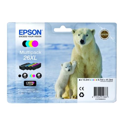 Epson tisková kazeta černá / azurová / magenta / žlutý (C13T26364010 / 26XL) (multipack, high capacity)