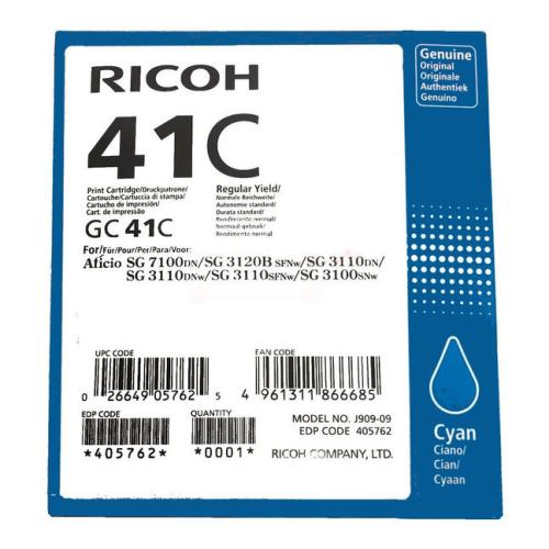 Ricoh tisková kazeta azurová (405762 / GC41C)