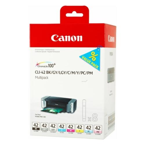 Canon tisková kazeta černá / azurová / magenta / žlutý / azurová fotografiegrafie / magenta fotografie / šedá / šedá světle (6384B010 / CLI42) (multipack)