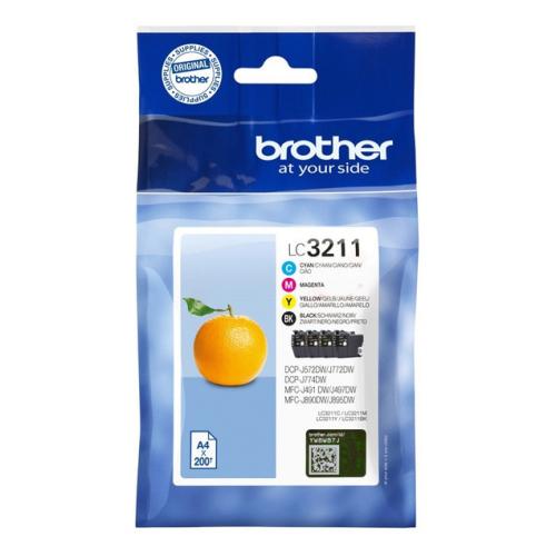 Brother tisková kazeta černá / azurová / magenta / žlutý (LC3211VALDR) (multipack)