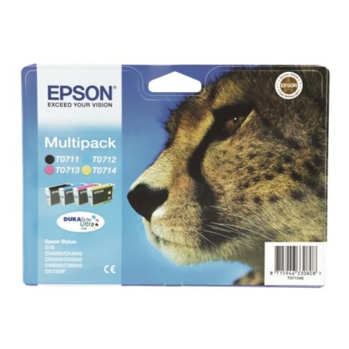 Epson tisková kazeta černá / azurová / magenta / žlutý (C13T07154012 / T0715) (multipack)